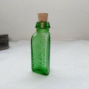 Vintage Tiny 3 In 1 Oil Bottle,Green